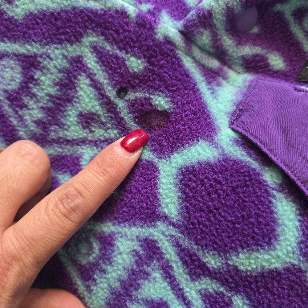 Patagonia Geometric Purple and Blue Fleece - Picture 3 of 6
